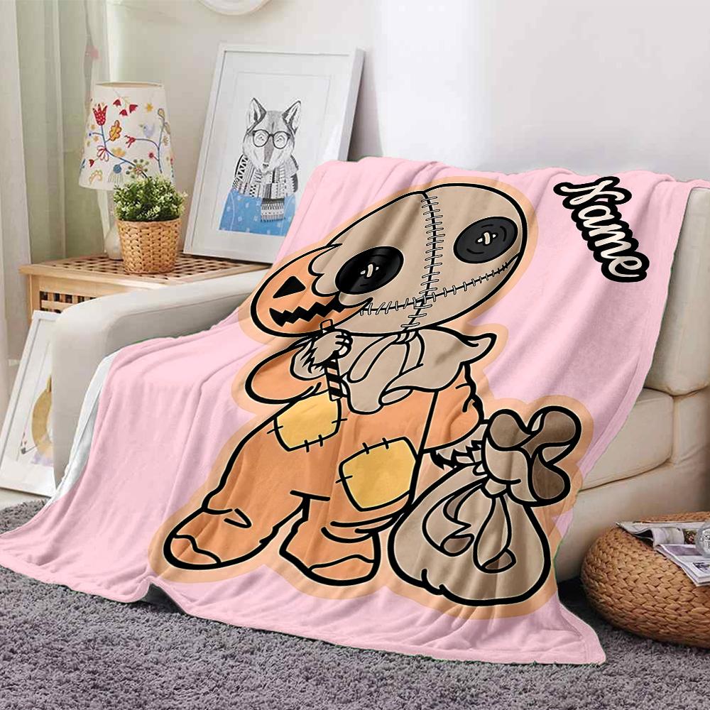 Custom Name Jigsaw Puppet Horror Party Blanket For Couch Bed Plush Cozy Fuzzy Blanket Super Soft Warm Blankets For Fall And Winter 0916141