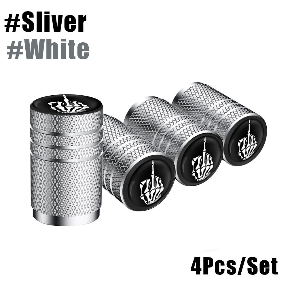4Pcs/Lot Tire Stem Valve Caps Aluminum Car Dustproof Caps Tire Wheel Stem Air Valve Caps for Cars Bike Motorcycle Valve Stems 1