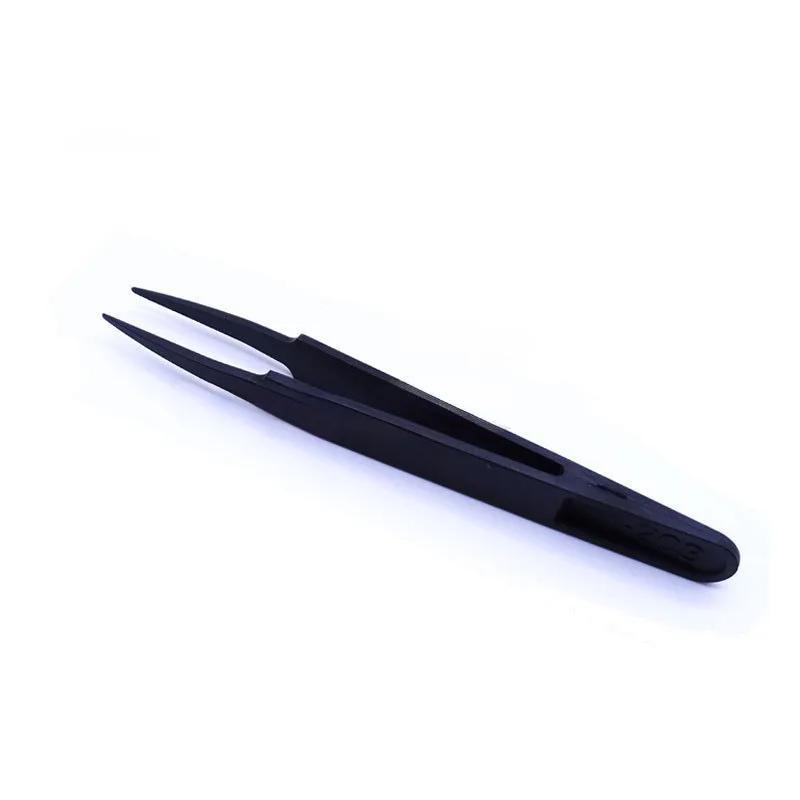 New Arrival 5pcs/set Portable Black Straight Bend Anti-static Plastic Tweezer Heat Resistant Repair Tool