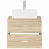 Bathroom Furniture Set Sonoma Oak Engineered Wood
