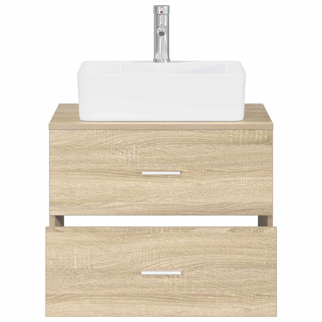 Bathroom Furniture Set Sonoma Oak Engineered Wood