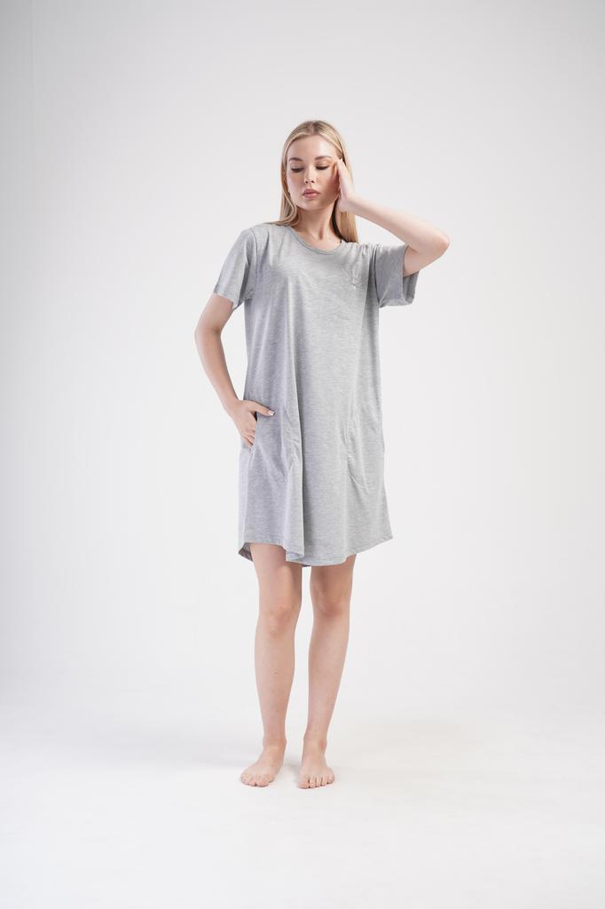 Women's Cotton Nightgown Short Sleeve 4XL Vienetta Elegant Loose