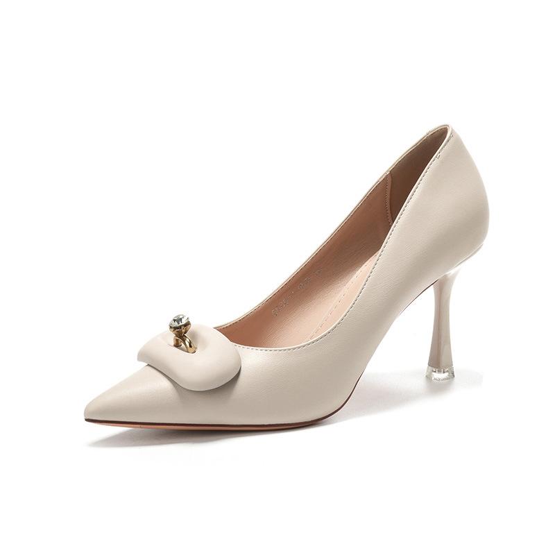 

Тонкий каблук с заостренным носком, легкий рот, цветок, пряжка, женская обувь, повседневный комфорт, универсальный темперамент, высокие каблуки, одинарные туфли 34