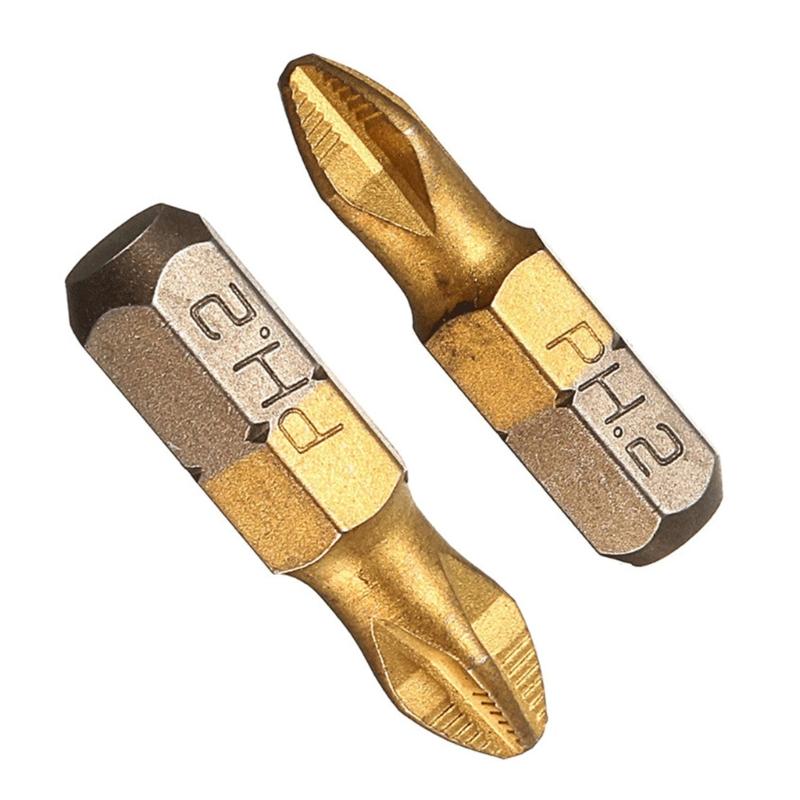 10Pcs PH2 Screwdriver Bit Set NonSlip Drill Bit PH2Cross Head Drill Bit 25mm Length 1/4inch Hexs Shank Rusts Resistance
