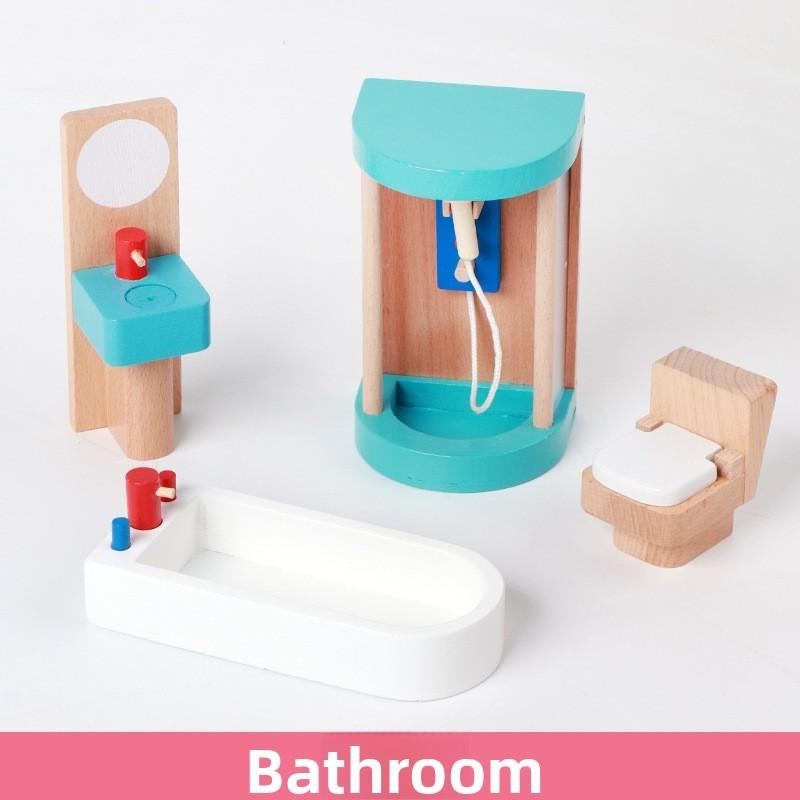 Simulering Mini Tre Soverom Kjøkken Stue Barn Scenesett Leke