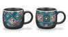 Kutani Ware Iwataya Pair of Mugs with Stone Pavement Design AP7-0866