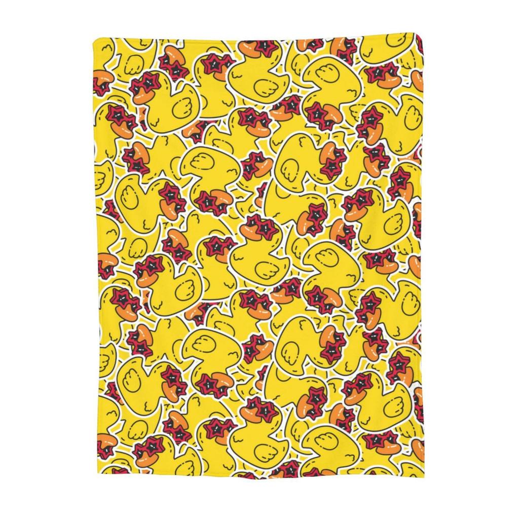 Cute Little Yellow Duck Blanket Rubber Duck Pattern Flannel Blanket Children'S Blanket Living Room Nap Small Blanket