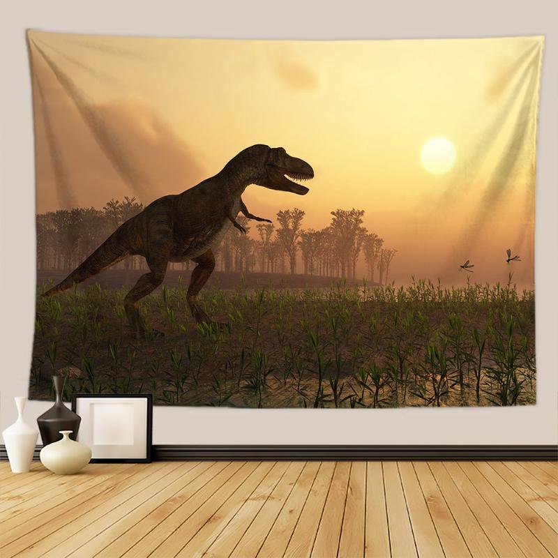 Dinosaur Jurassic Wall Tapestry 3D T-Rex Print Wall Hanging Kids Boys Bedroom Nursery Home Decor