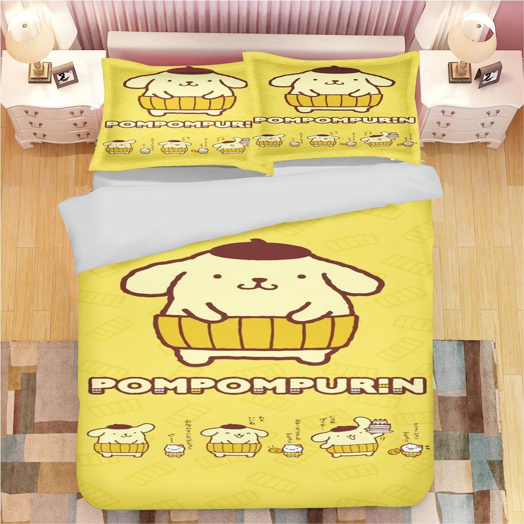 Comforter Pompompurin Dog Children Cartoon Duvet Animation Printed Comforter Polyester Bedding Twin Size Gift