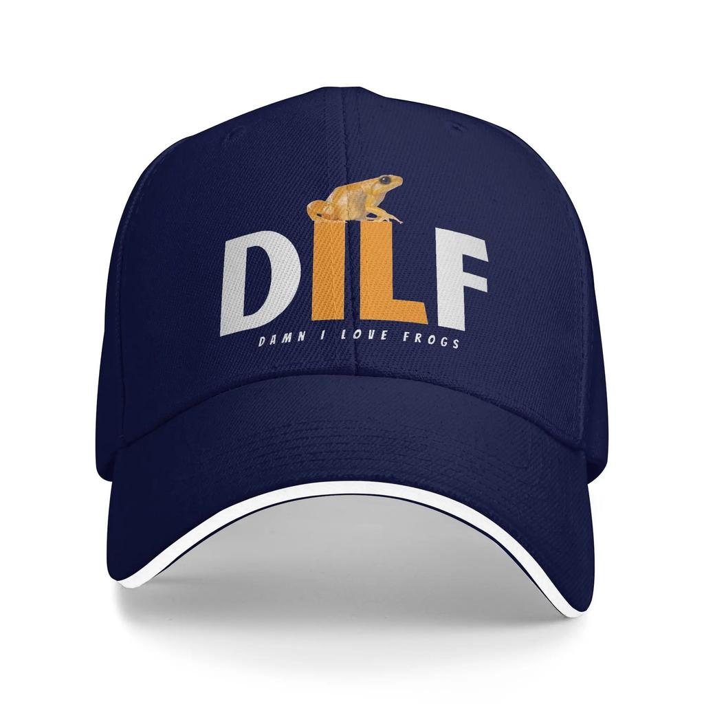 DILF Damn I Love Frogs Baseball Cap Female Male Custom DIY Trucker Hat Summer Y2k Cute Outdoor Sport Sunscreen Baseball Caps