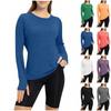 2026 Round Collar With Finger Tips Yoga Long-sleeved Training Running Sports Top T-shirt Women