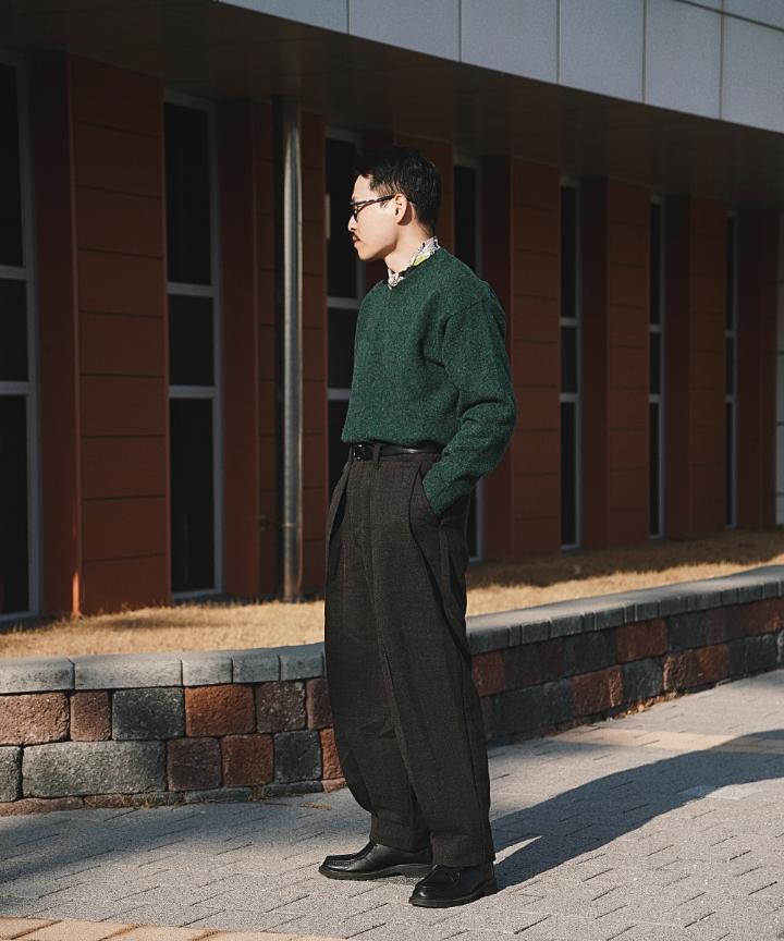CUZNELLO Multi-Blend V-Neck Knit_Forest