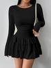 Vestido Europeo y Americano Adelgazante para Mujer de Manga Larga Otoño/Invierno