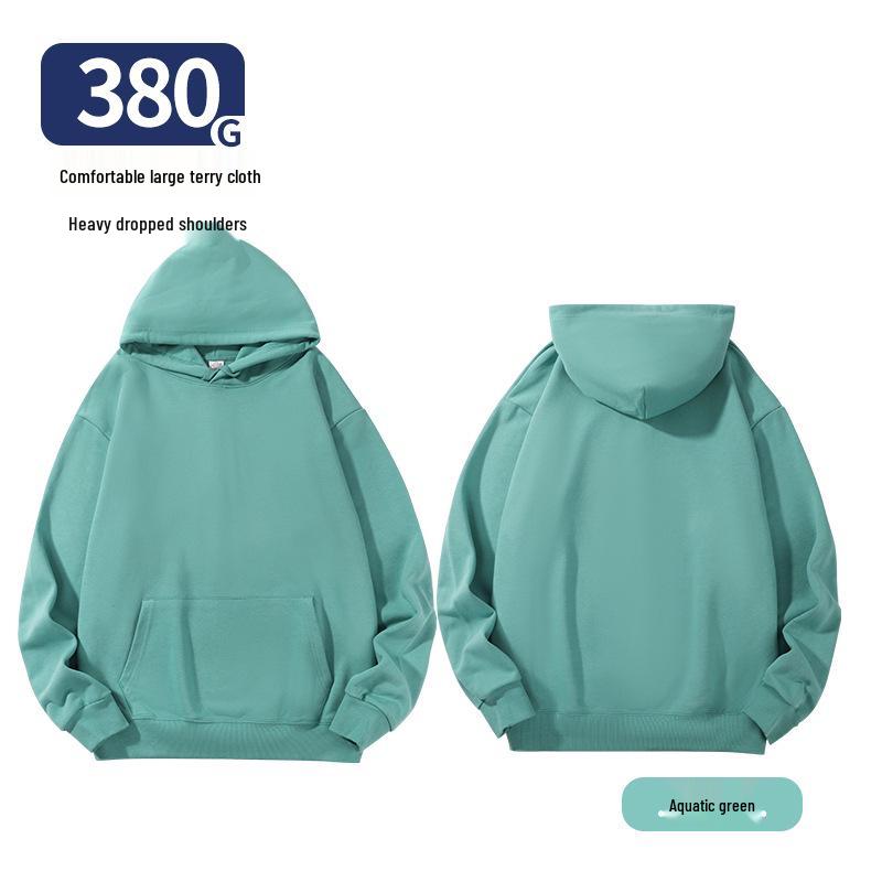 Unisex Heavy-Duty 380g Hoodie, Drop-Shoulder, Loose Fit, Solid Color Cotton, Ideal for Autumn/Winter Sports, Available In Stock. 