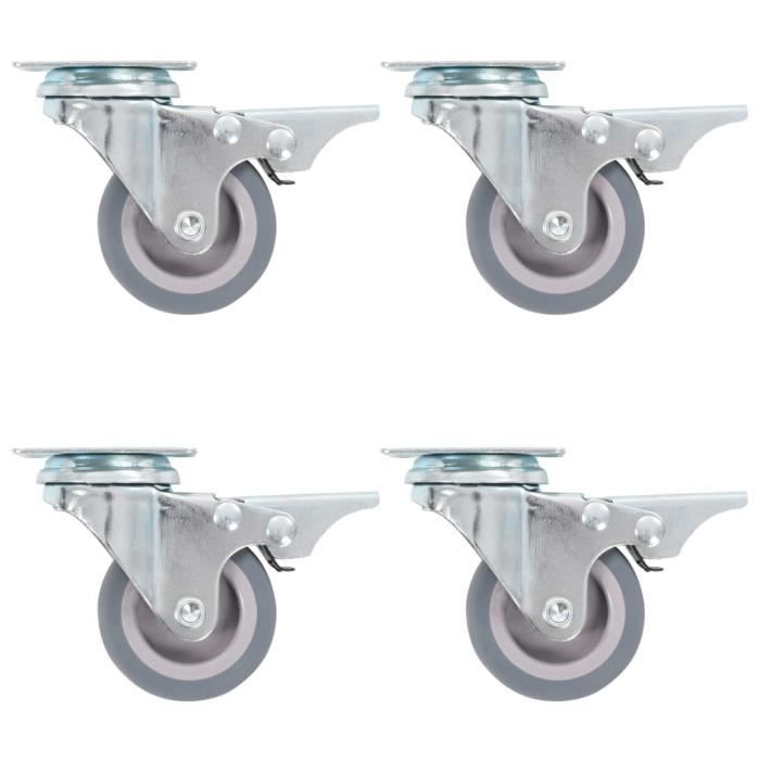 VidaXL Roulettes pivotantes avec frein double 4 pcs 50 mm
