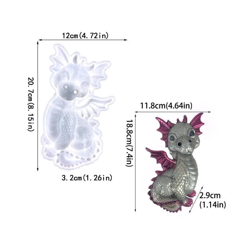 Cute Flying Dragon Shaped Silicone Molds DIY Epoxy Resin Molds Table Ornament Mould Candle Making Tool Easily To Clean