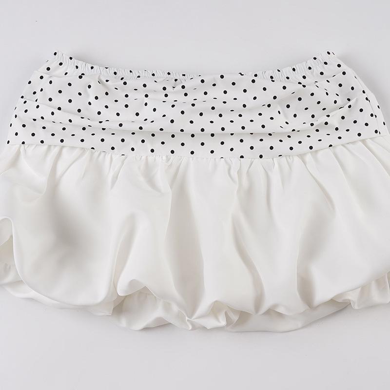 French Sweet & Spicy Polka Dot High-Waisted Tulip Hem Skirt