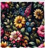 Vintage Shower Curtain, Colorful Art of Spring Flowers and Leaves Dreamy Atmosphere Jungle, Cloth Fabric Bathroom Deco