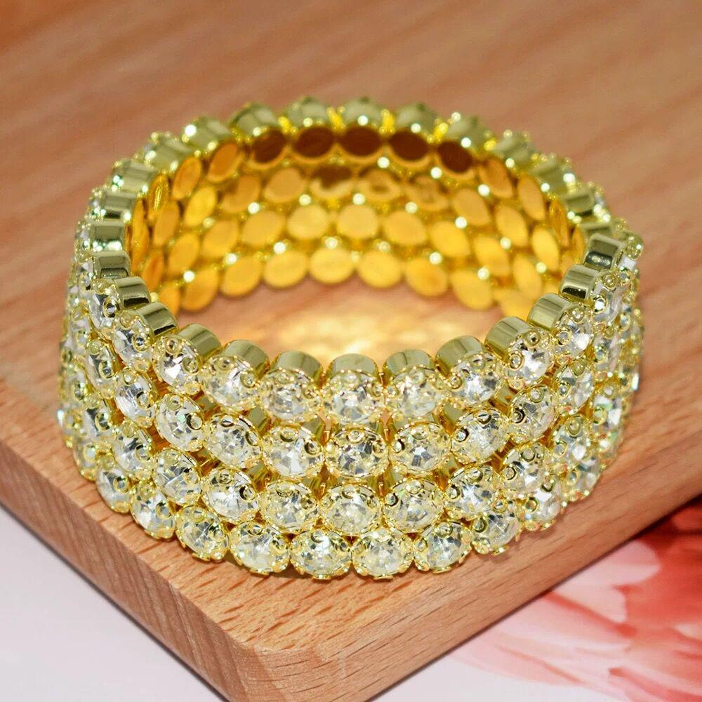 

Новый свадебный браслет на руку из страз AB, сценическое хрустальное украшение