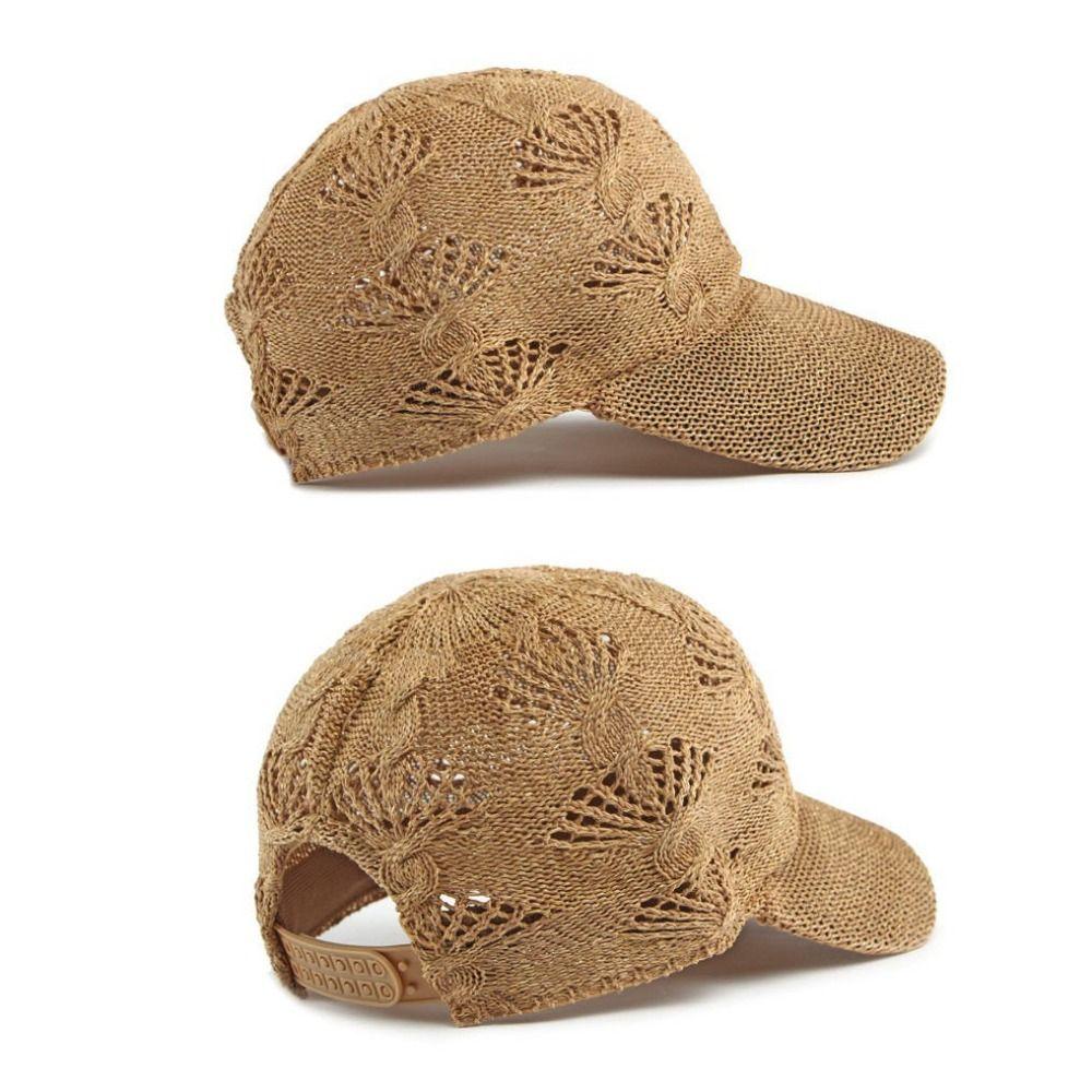 Retro Breathable Knit Hat Casual Adjustable Cap Fashion Hollow Baseball Cap  Summer Season