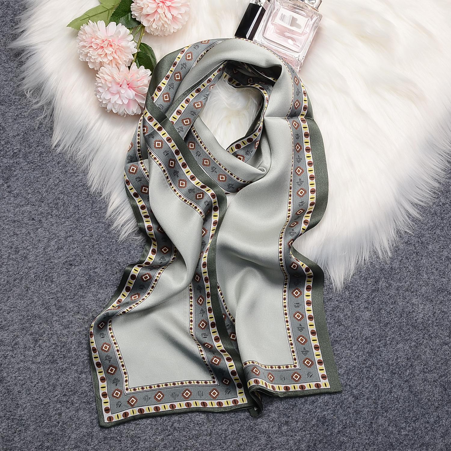 [100% mulberry silk] Fashion double-sided silk streamer scarf, long silk scarf, scarf for women 150*15CM