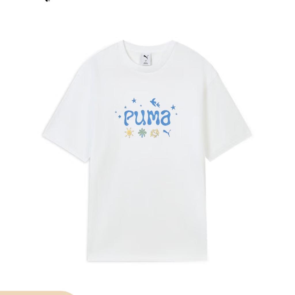 Puma Letter Logo Short Sleeve Round Neck T-Shirt Men tops 637335-02