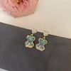 Simple Sweet Little Bear Earrings Zircon Light Luxury Heart Shaped Stud Earrings Cute Elegant Korean Style Earrings Gift