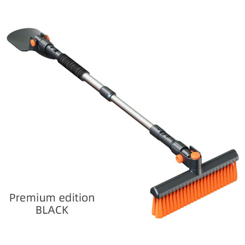 4in1 Auto-Schneeschaufel, drehbar, ausziehbar, wiederaufladbar, Schneeschaufel, Kehrbürste, Schaber mit LED-Leuchten, Autozubehör