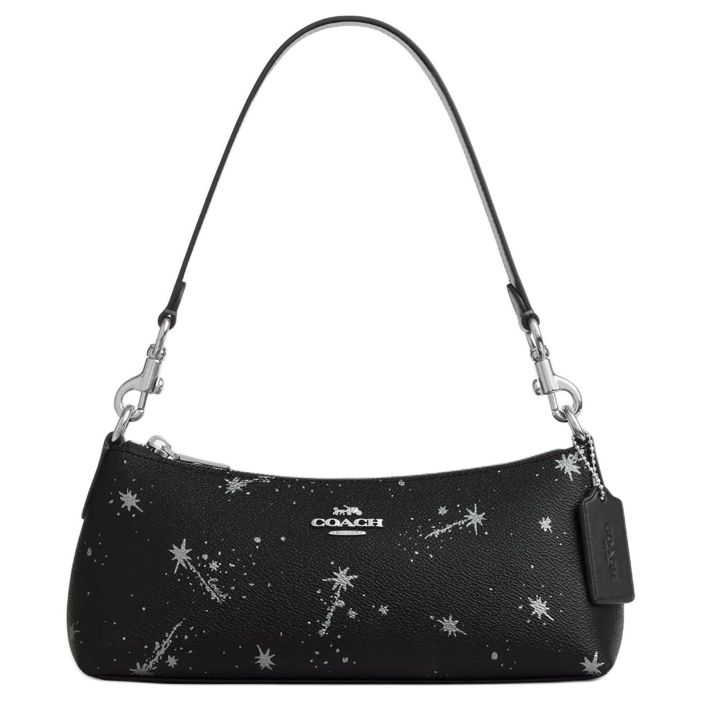 Coach Charlotte 25 Smooth Leather Star Print Shoulder Bag Women Shoulder Bag Black CCL41-SVA47 Basic Set (Bag+Dust Bag)