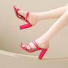 Fashion Summer New Plus Size 43 Women'S Sandals Woman Solid Color High Heel Shoes Thick Heel Open Toe Female Sandals Fashion Slippers