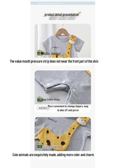 Summer Cartoon Romper for 0-36 Months: Lightweight Baby Outfit