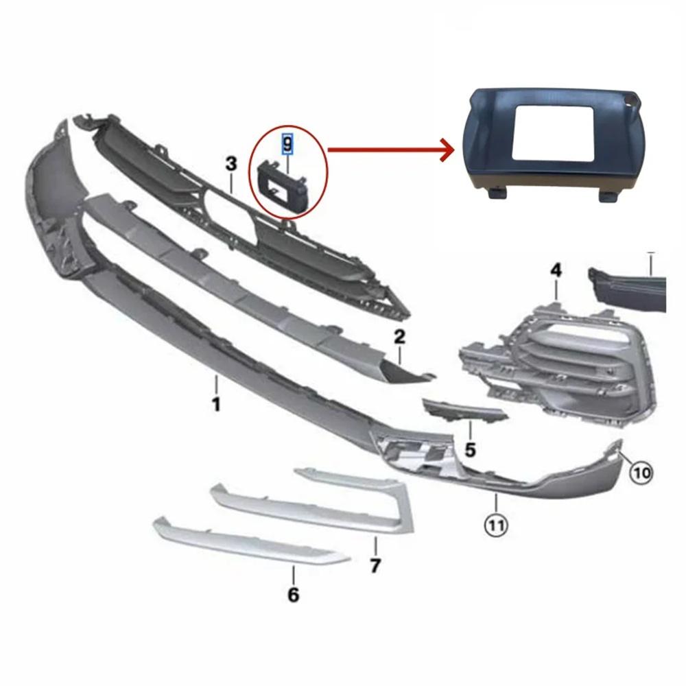 Dla BMW G05 G06 G07 Pokrywa Czujnika Odległości Tempomatu ACC Ramka F51118737334