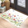 Watercolor Floral Print Doormat Non-Slip Washable Rug Kitchen Floor Mat Home Living Room and Bathroom Decor Carpet