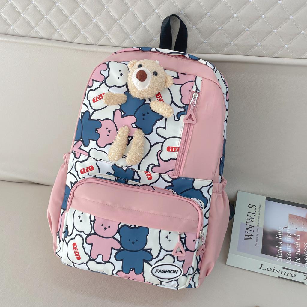 Stylish Unisex Nylon Backpack With Animal Pattern Ideal For School And Travel Use