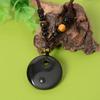 Obsidian Yin Yang Tai Chi Bagua Pendant Necklace