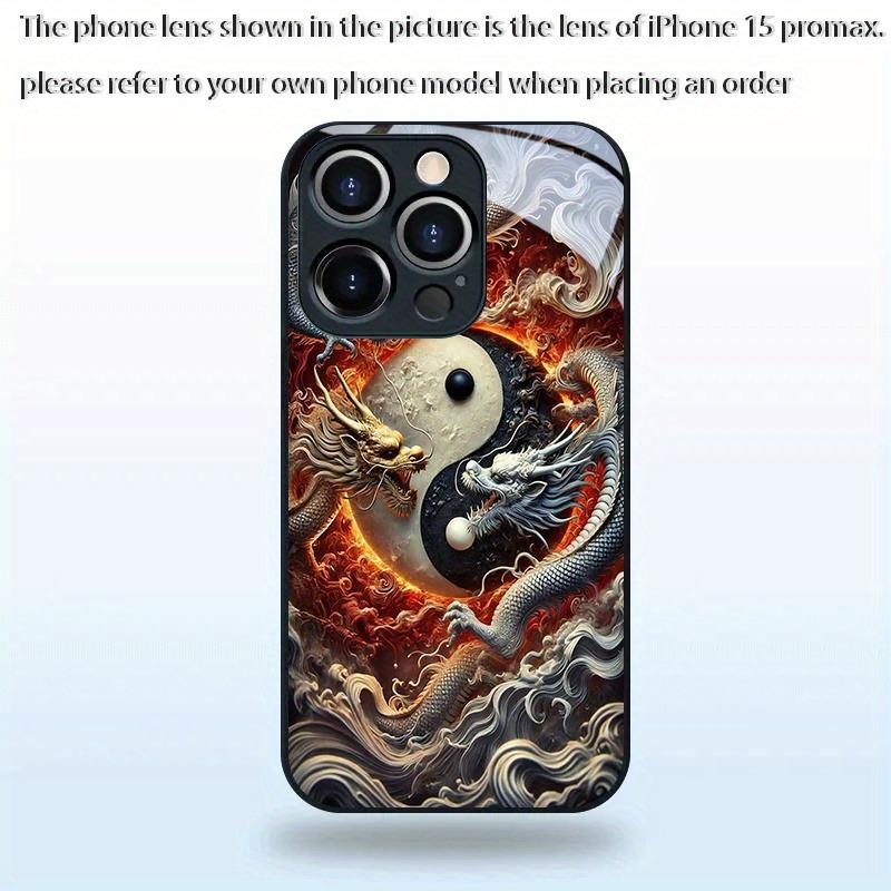 Dragon Yin Yang Tai Chi Diagram Tempered Glass Phone Case For Samsung Galaxy S26 S25 S24 S23 Ultra Plus FE Shockproof Cover