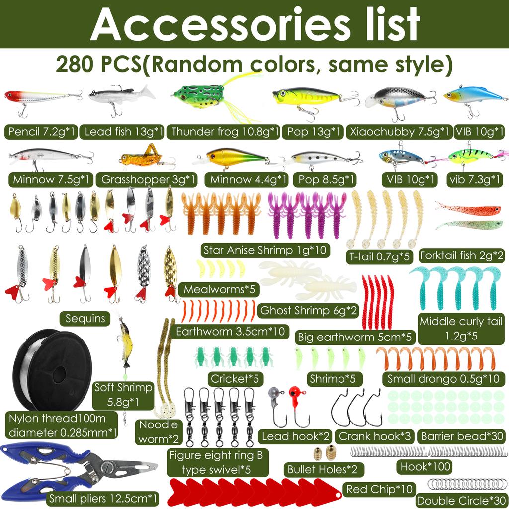 Mixed Fishing Lure Kits Lifelike Fake Fishing Bait Tackle Fast Starting Fishing Lure Sets with Storage Boxes Suitable for Ponds