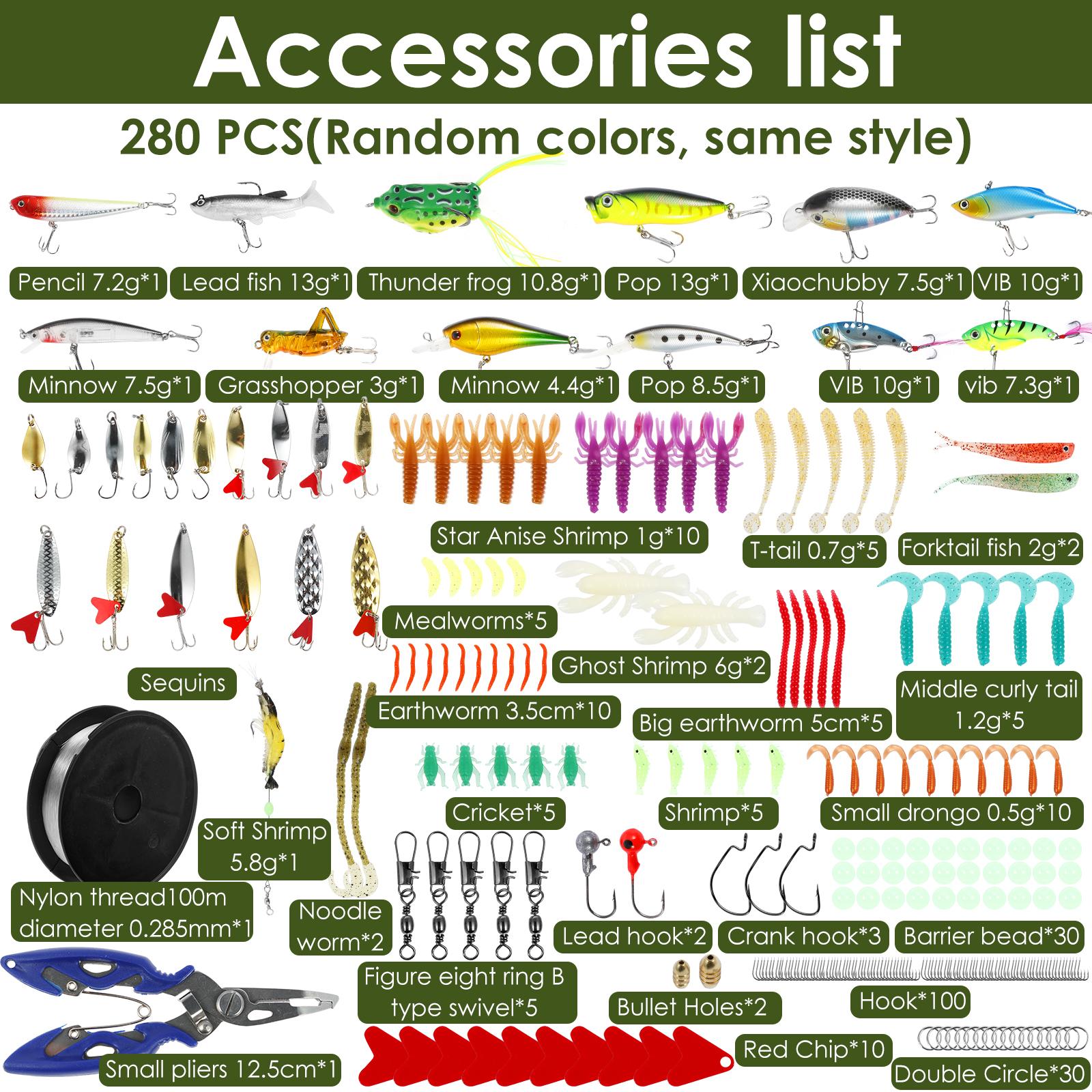 

Fishing Lure Baits Set with Storage Case Plastic Metal Highly Simulated Real Fish Shape Fast Starting Lures Fishing Accessories