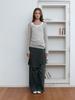 Asula Atypical Rivet Pleats Skirt (Charcoal)