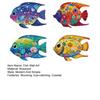4 Stück Holzfisch Strand Wanddeko Tropenfisch Wandkunst Nautisches Meeresbewohner Küsten Hängende Skulptur für Badezimmer Wohnzimmer Küche