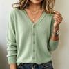 Women's Long Sleeve Knitted Cardigan: Plus Size Spring-Summer Sweater Coat
