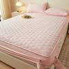 Class A maternal and infant grade solid color mattress three-piece set, cotton padded dust cover, washed cotton non-slip mattress cover