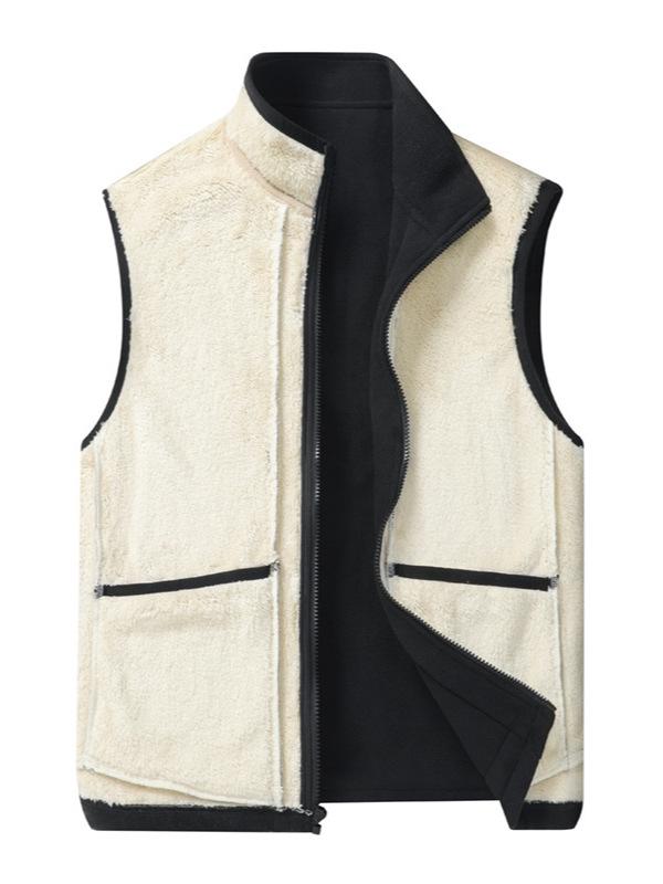 Men's Plus Velvet Thickened Warm Stand Collar Casual Winter Vest