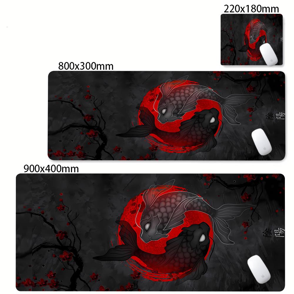 Yin-Yang Koi Fish Mouse Pad Desk Mousepad Cute HD Deskmst Extended Gaming Keyboard Mats Large 100x50cm XXL Gamer Mousepads