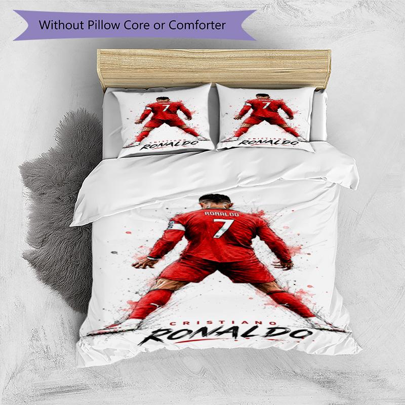 Ronaldo Champions League Ruhm Bettwäsche-Set, Atmungsaktiver Bettbezug mit Kissenbezügen, Weiche Bettwäsche für Schlafzimmer Heimdekoration, Perfektes Festival Bi