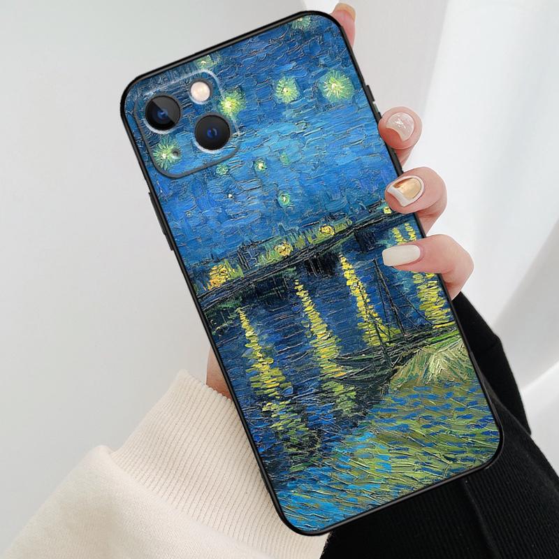 Van Gogh Starry Sky Case For iPhone 12 11 13 14 15 16 Pro Max Mini Cover For iPhone XR X XS Max Plus Phone Case