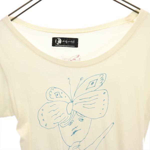 Andy Warhol made in Japan Print Short sleeve T-shirt FREE Beige Women Used