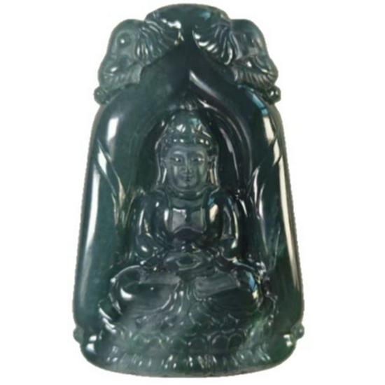 Jade Puxian Bodhisattva Pendant Charm - A Grade, Unisex, Natural Carved Jade