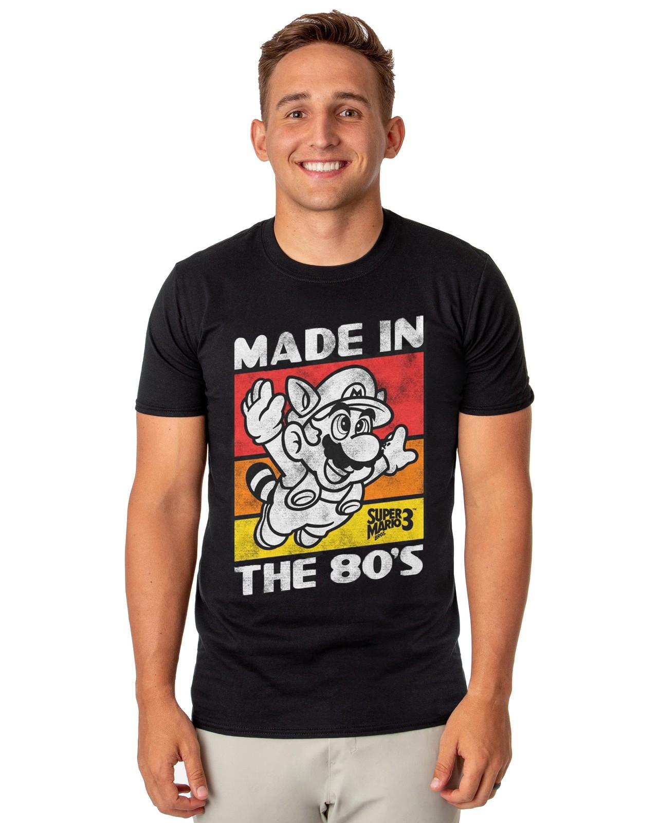 Super Mario Bros 3 Shirt Men s Mad In the 80s Short Sleeve Graphic Tee S