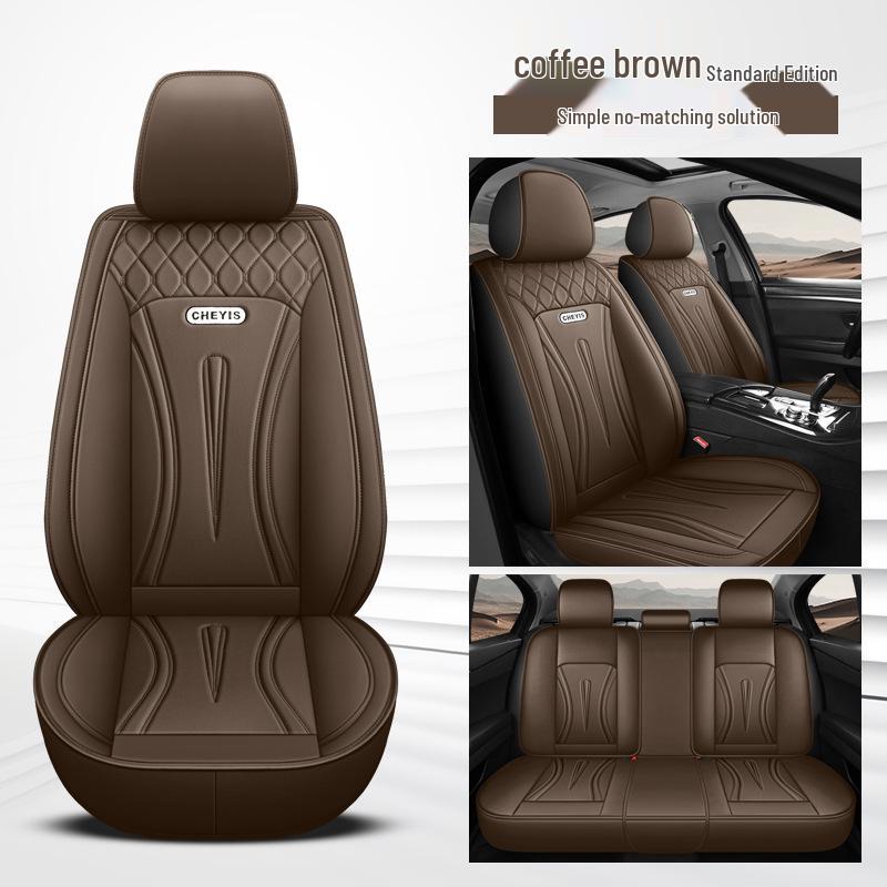 Leather Car Seat Cushion Cover - Full Coverage, All-Season Style